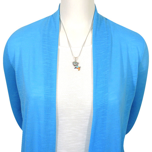 Sterling Silver Puppy Dog Pendant Multicolor P3248-C01