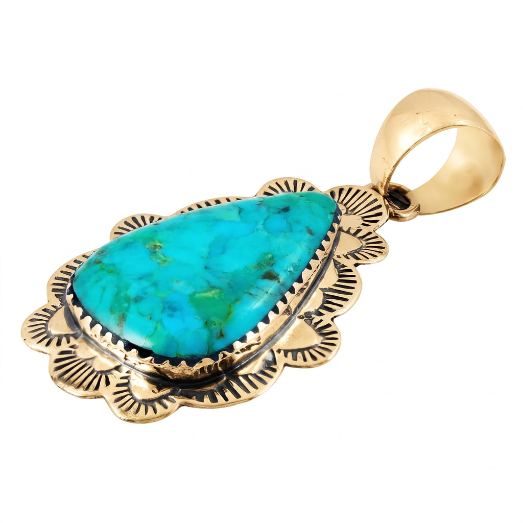 Turquoise Pendant GoldCopper P3261-GB-C75