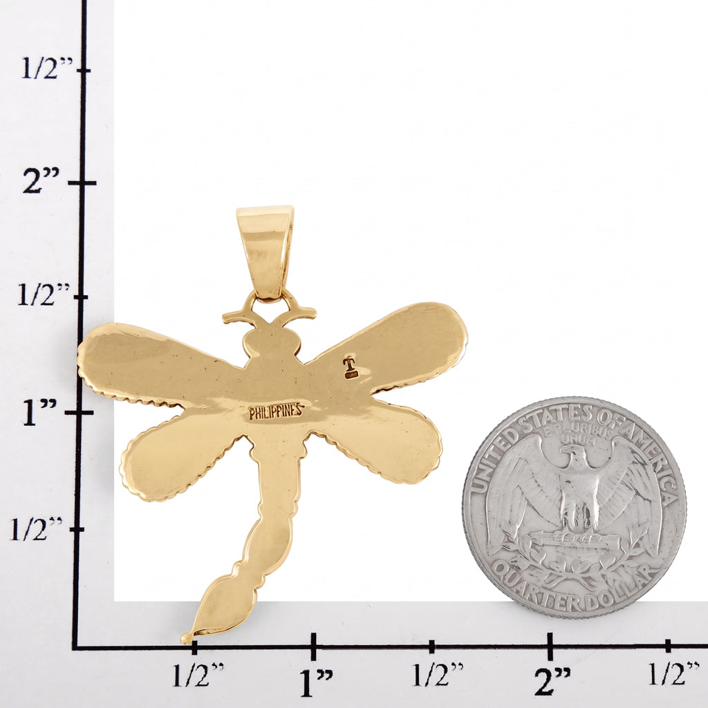 Dragonfly Turquoise Pendant GoldCopper P3265-GB-C75