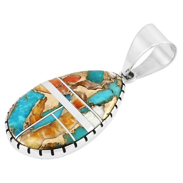 Sterling Silver Pendant Spiny Turquoise P3131-C89