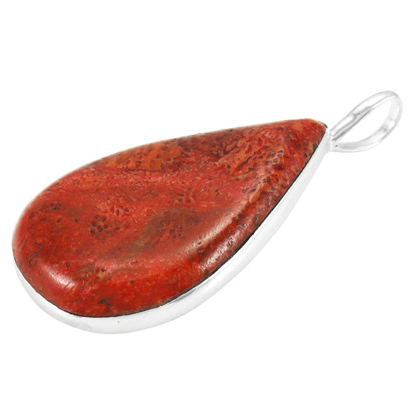 Coral Pendant Sterling Silver P3269-C74