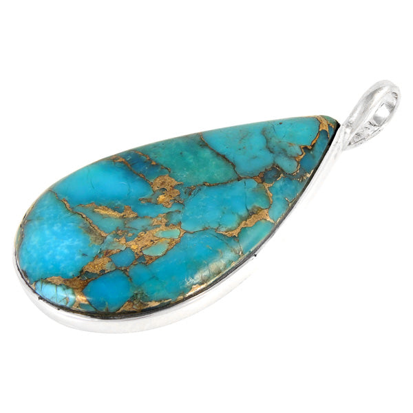 Sterling Silver Pendant Matrix Turquoise P3269-C84