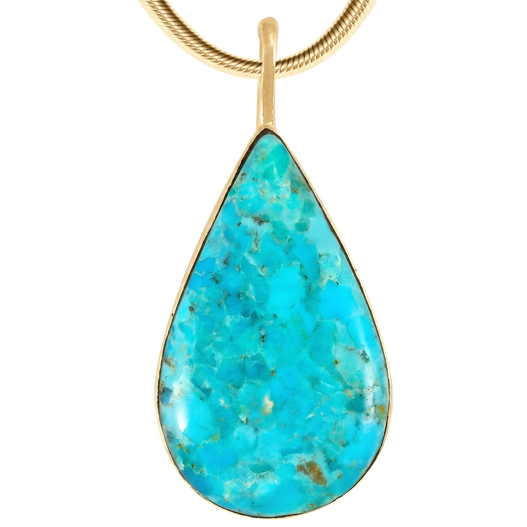 Turquoise Pendant GoldCopper P3269-GB-C75