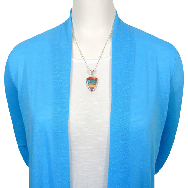 Sterling Silver Pendant Multicolor P3272-C00