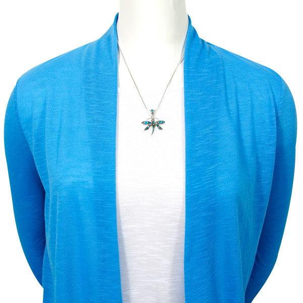 Sterling Silver Dragonfly Pendant Matrix Turquoise P3274-C84