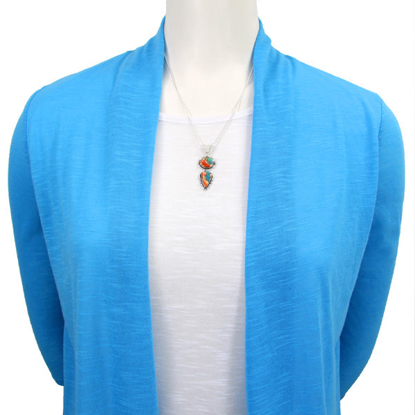 Sterling Silver Pendant Spiny Turquoise P3275-C89
