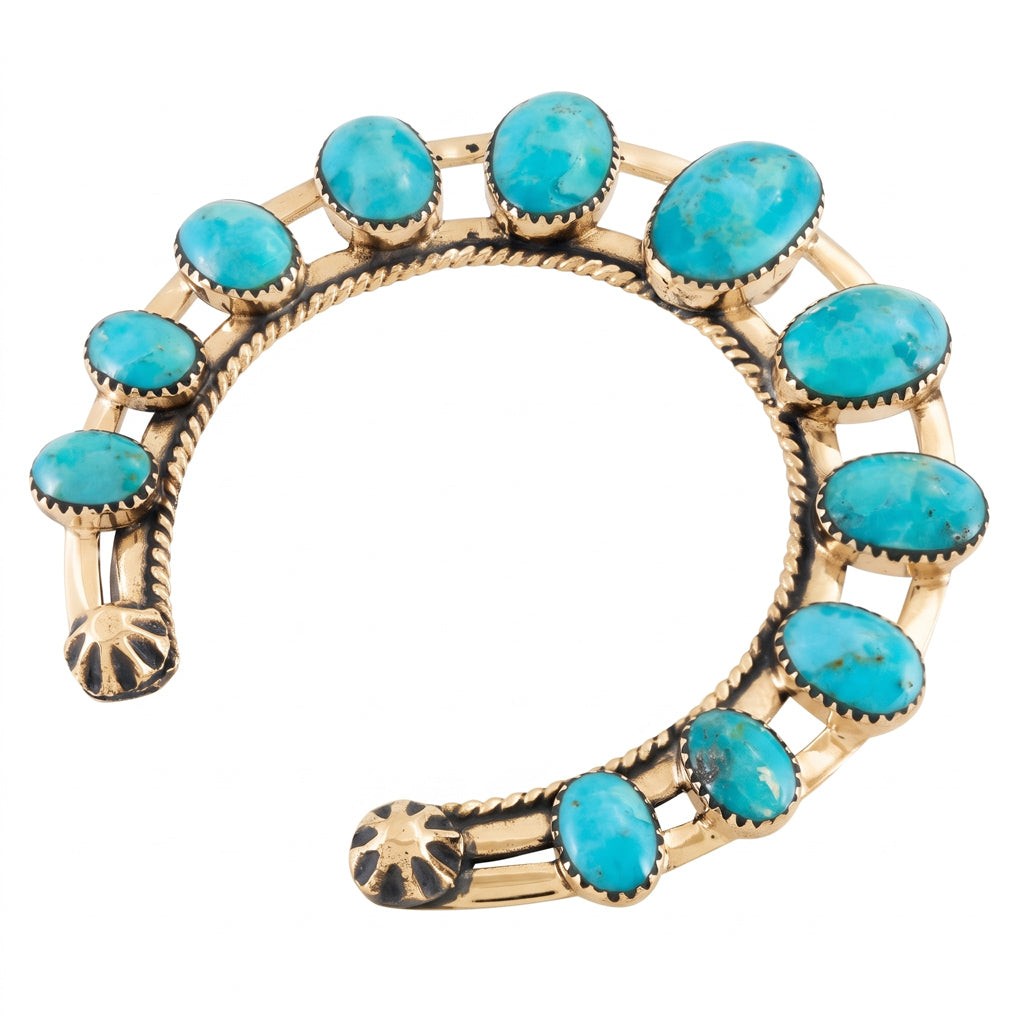 Naja Turquoise Pendant GoldCopper P3278-GB-C75