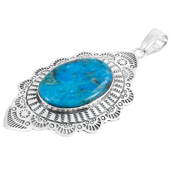Sterling Silver Dangle Pendant Turquoise P3279-C75