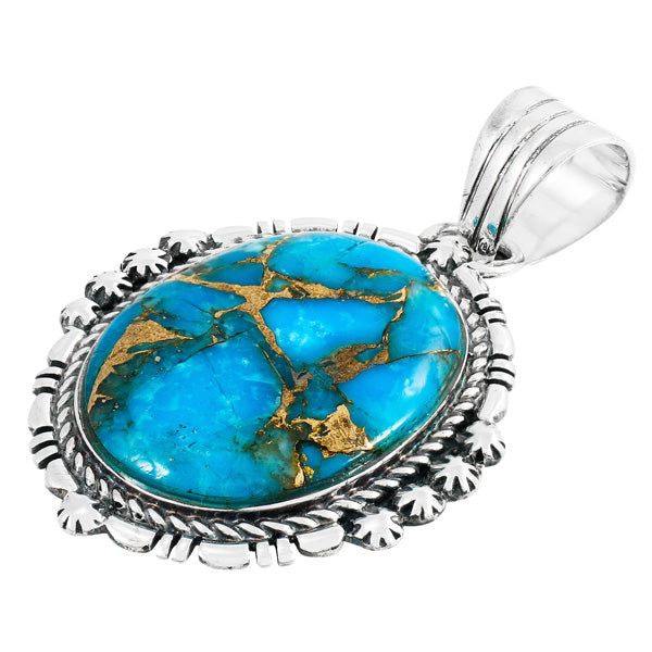 Sterling Silver Pendant Matrix Turquoise P3280-C84