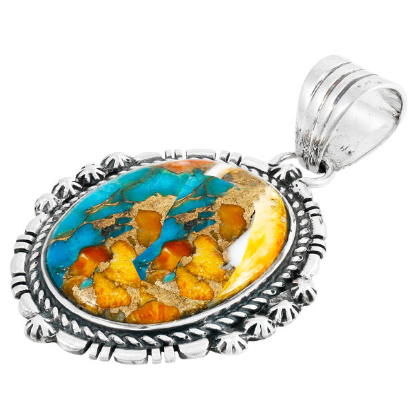Spiny Turquoise Pendant Sterling Silver P3280-C89