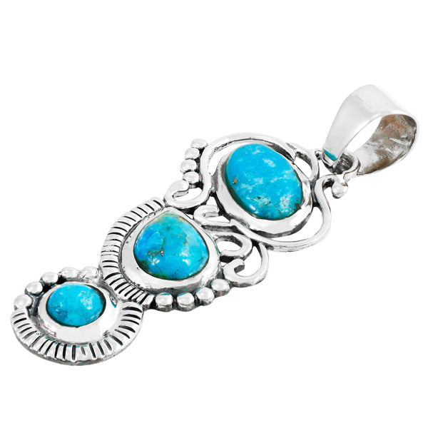 Turquoise Pendant Jewelry Sterling Silver P3281-C75