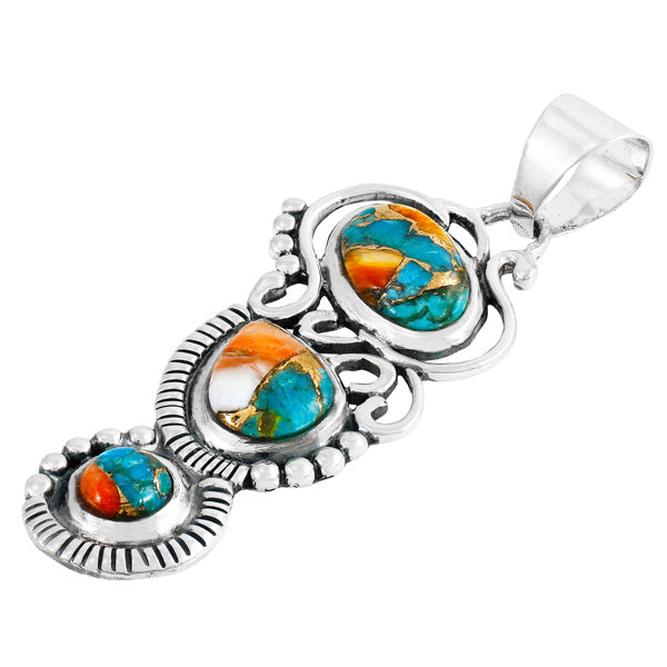 Spiny Turquoise Pendant Sterling Silver P3281-C89