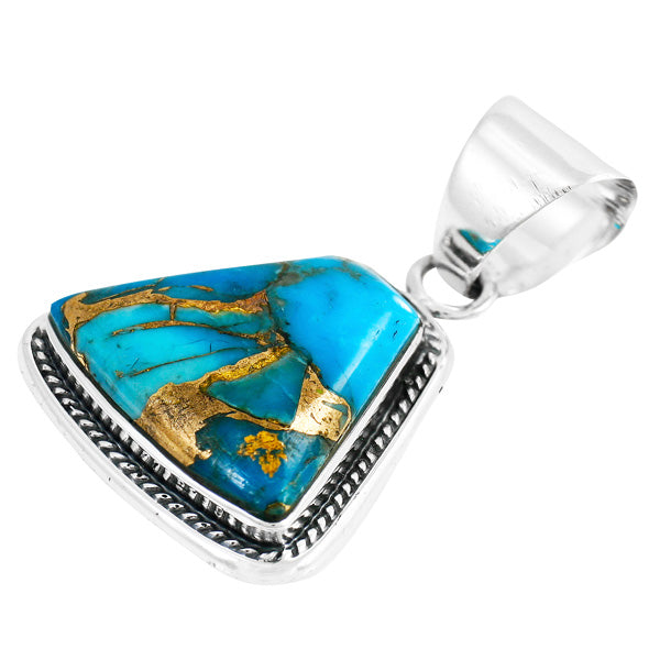 Sterling Silver Pendant Matrix Turquoise P3282-C84