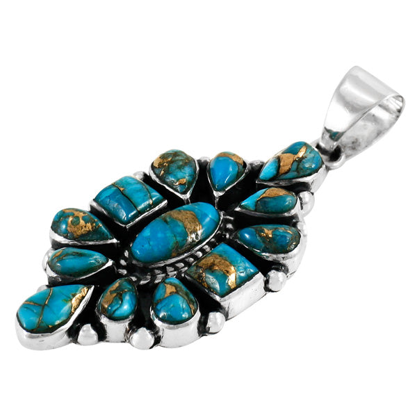 Sterling Silver Pendant Matrix Turquoise P3284-C84