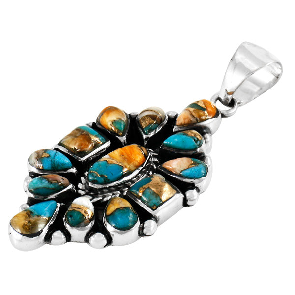 Spiny Turquoise Pendant Sterling Silver P3284-C89