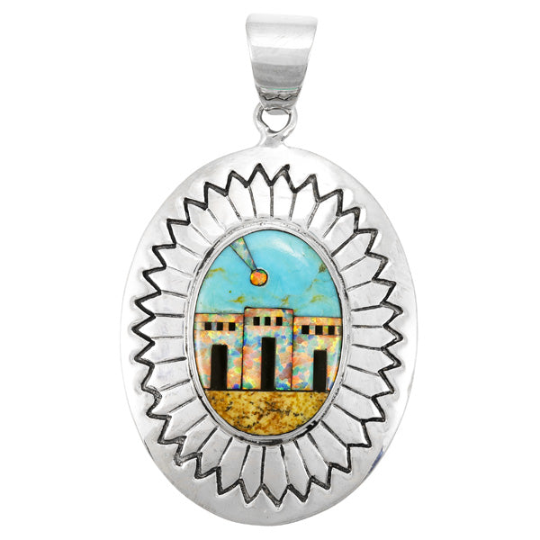 Turquoise Pendant Sterling Silver P3288-C05P