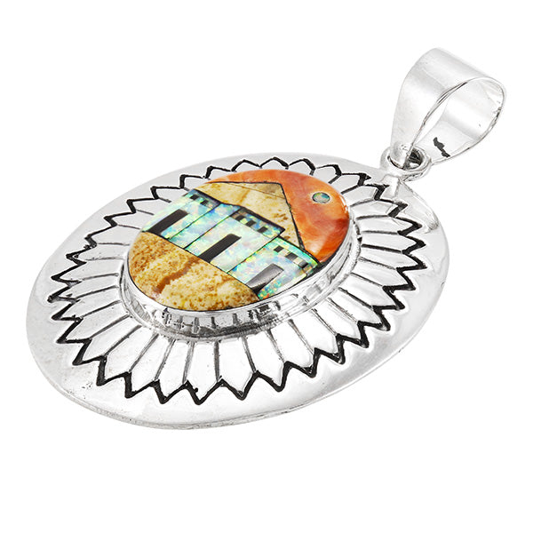 Multi-Gemstone Pendant Sterling Silver P3288-C09P