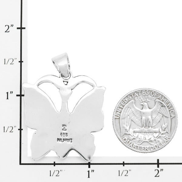 Butterfly Turquoise Pendant Sterling Silver P3290-C05