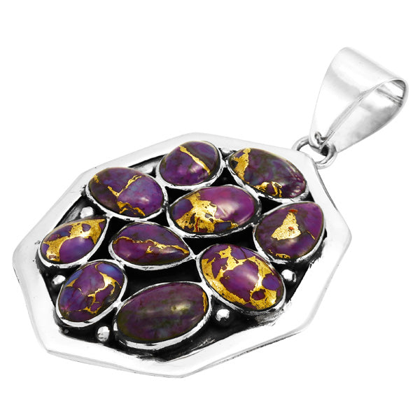 Purple Turquoise Pendant Sterling Silver P3291-C77