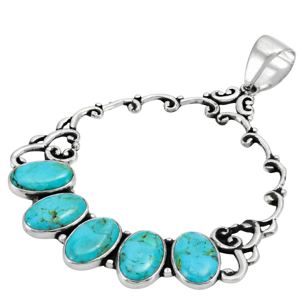 Turquoise Pendant Sterling Silver P3292-C75