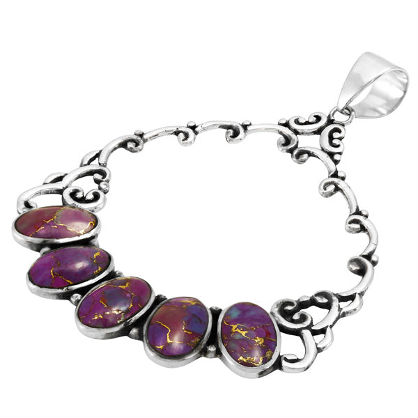 Purple Turquoise Pendant Sterling Silver P3292-C77