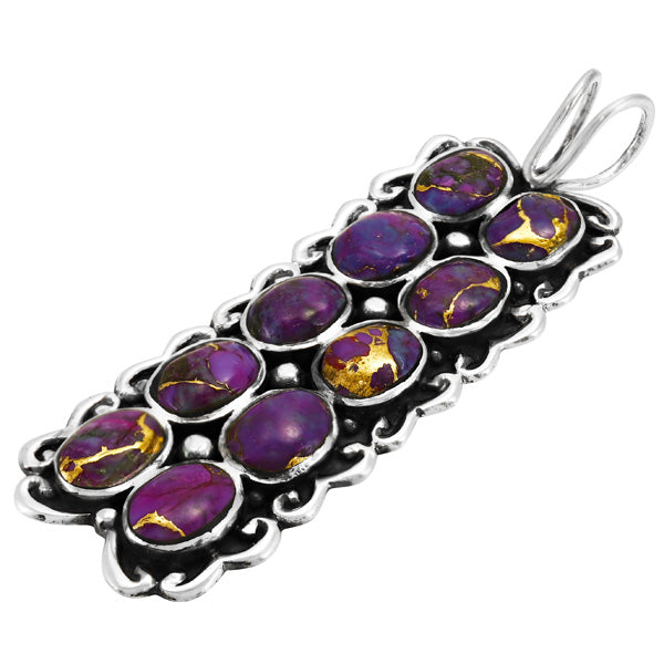 Purple Turquoise Pendant Sterling Silver P3293-C77