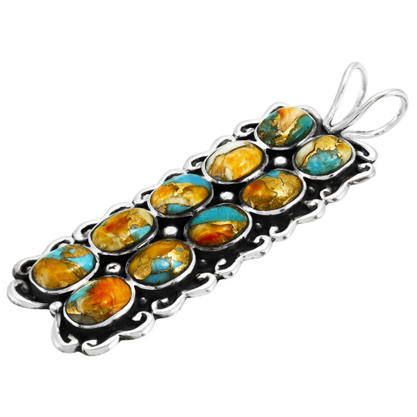 Spiny Turquoise Pendant Sterling Silver P3293-C89