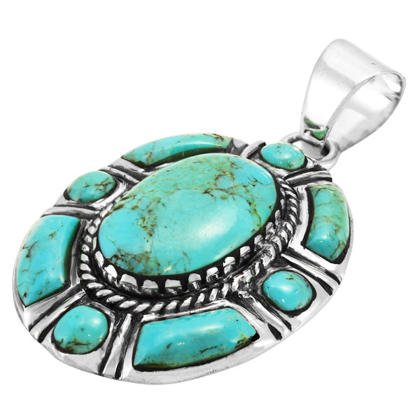 Turquoise Pendant Sterling Silver P3294-C75