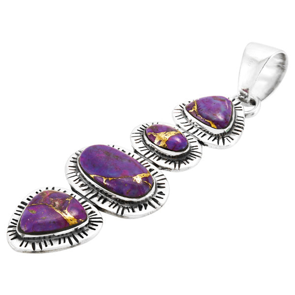 Purple Turquoise Pendant Sterling Silver P3295-C77