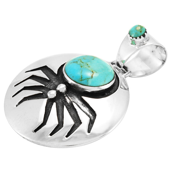 Spider Turquoise Pendant Sterling Silver P3296-C75