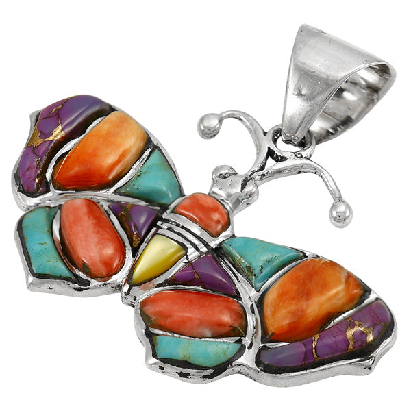 Butterfly Multicolor Pendant Sterling Silver P3298-C71