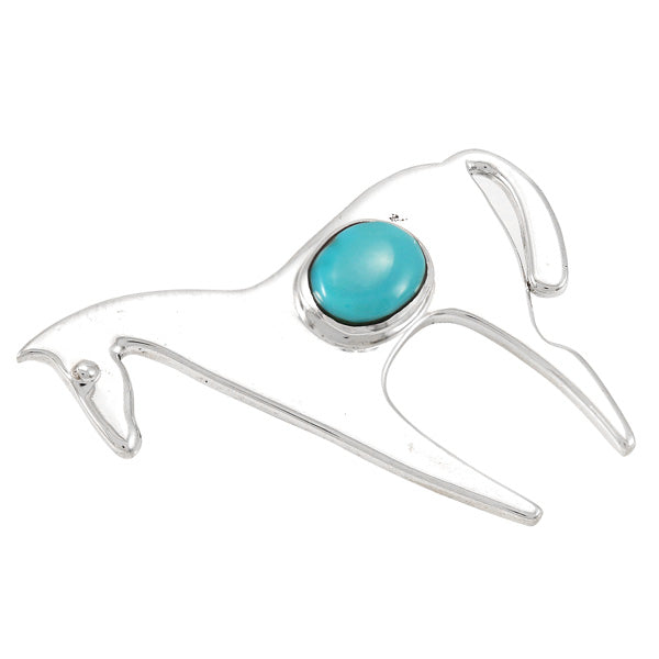 Horse Turquoise Pin/Broach Sterling Silver PB3302-C75