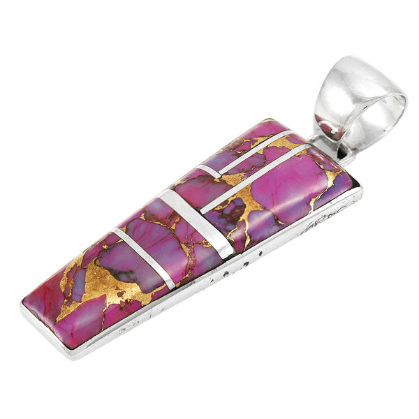 Purple Turquoise Pendant Sterling Silver P3304-C07