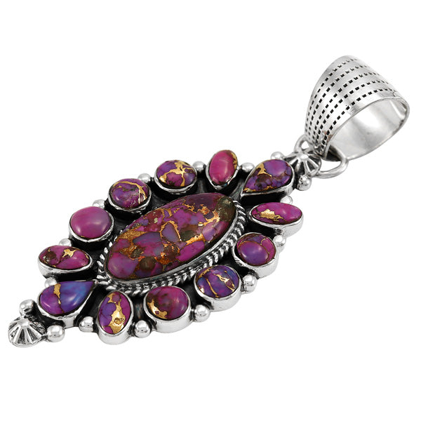 Purple Turquoise Pendant Sterling Silver P3306-C77