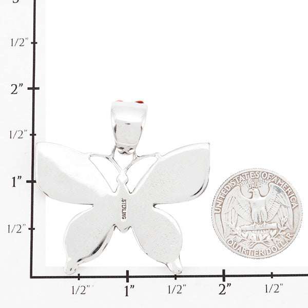 Butterfly Spiny Oyster Pendant Sterling Silver P3313-LG-C24