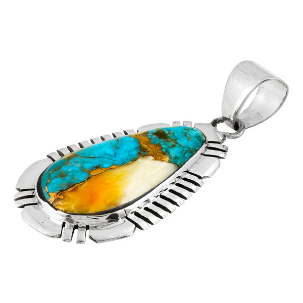 Spiny Turquoise Pendant Sterling Silver P3316-C89