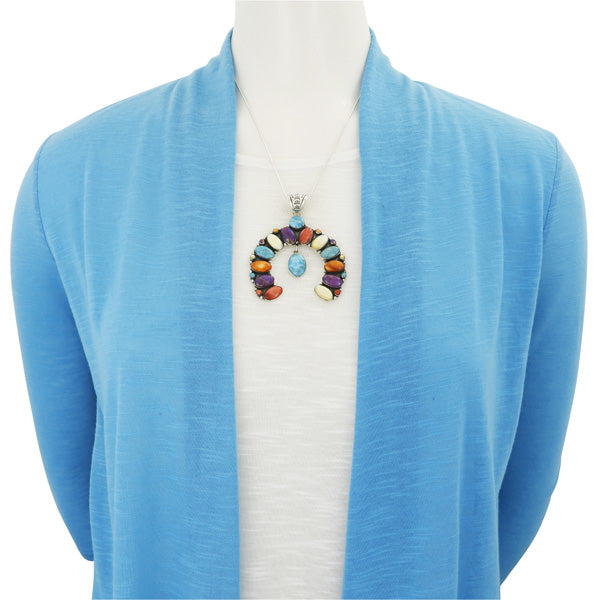 Multicolor Naja Pendant Sterling Silver P3317-C71