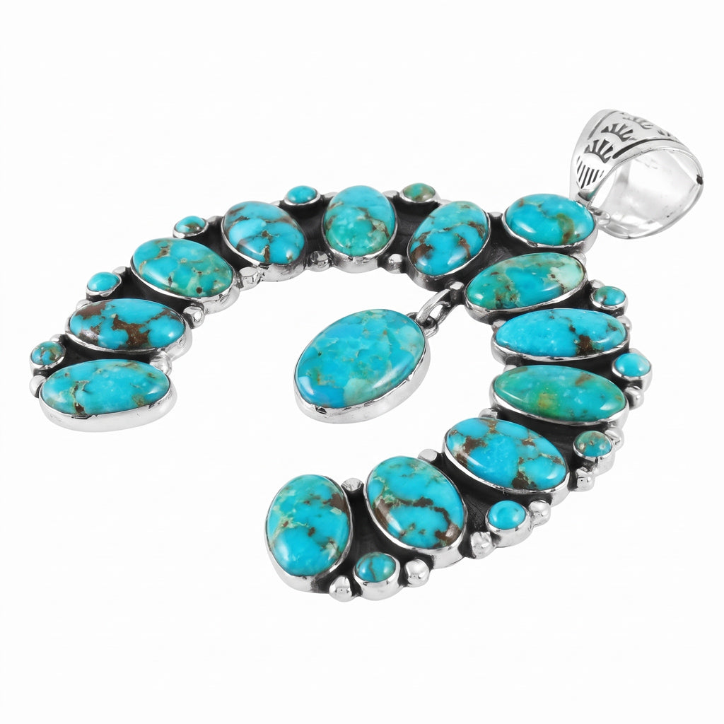 Turquoise Naja Pendant Sterling Silver P3317-C75