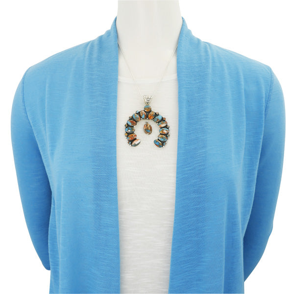 Spiny Turquoise Naja Pendant Sterling Silver P3317-C89