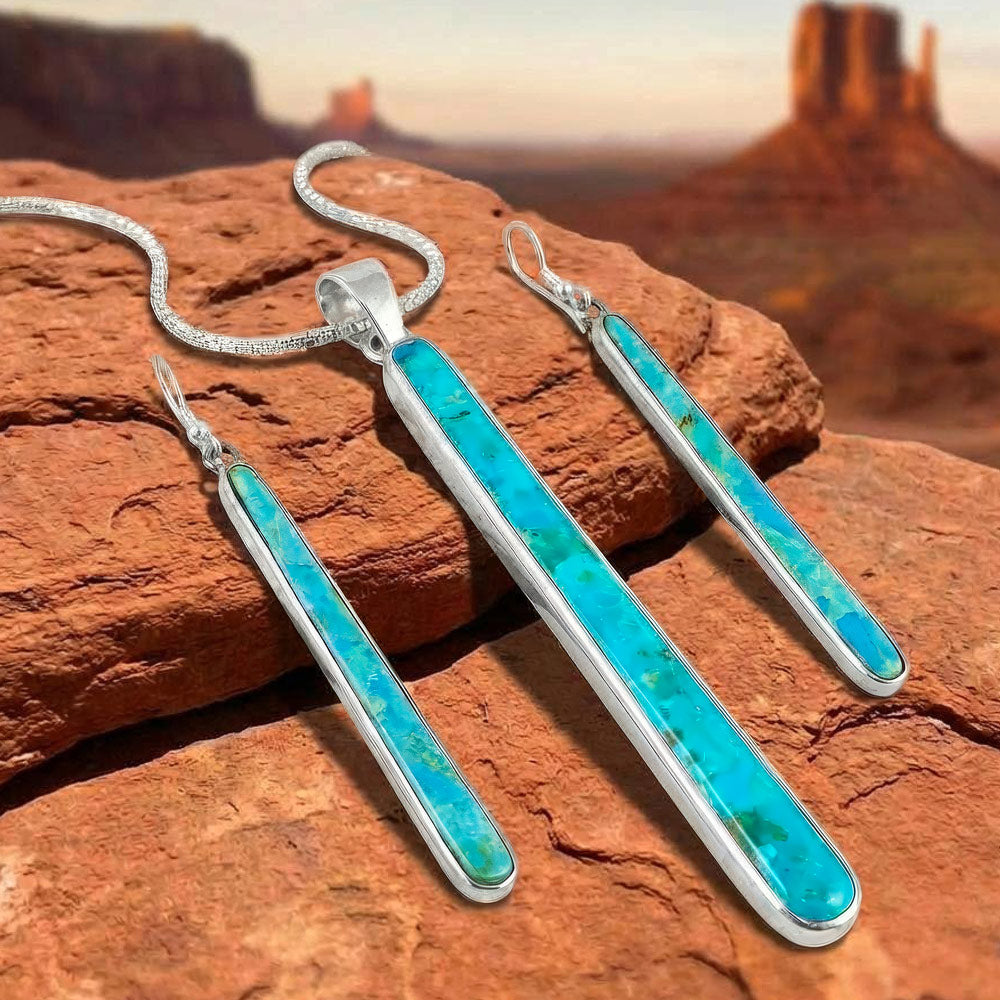 Turquoise Pendant Sterling Silver P3324-C75