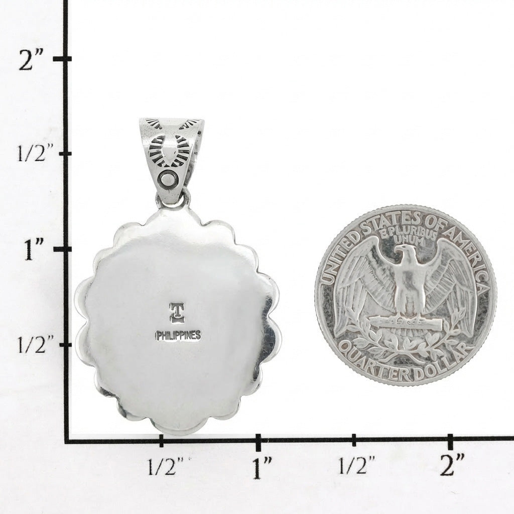 Turquoise Pendant SilverBronzé P3329-SB-C75