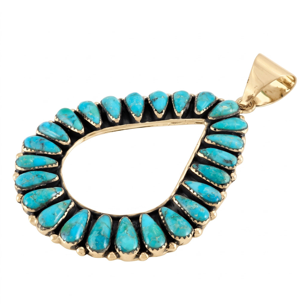Turquoise Pendant GoldCopper P3330-GB-C75