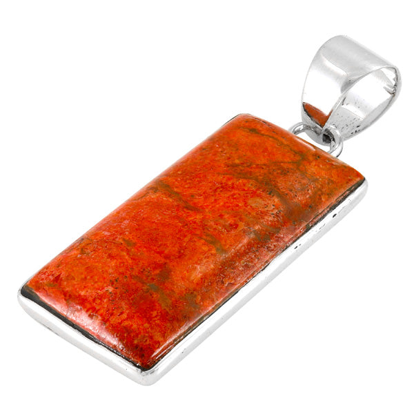 Coral Pendant Sterling Silver P3335-C74