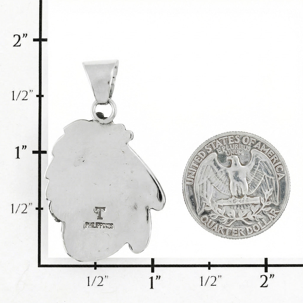 Turquoise Pendant SilverBronzé P3337-SB-C75