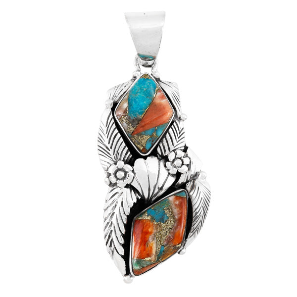 Spiny Turquoise Pendant Sterling Silver P3339-C89