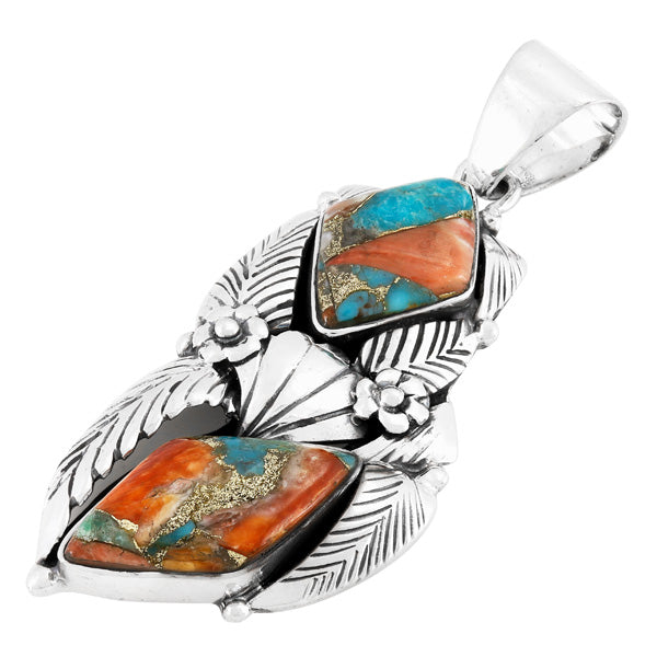 Spiny Turquoise Pendant Sterling Silver P3339-C89