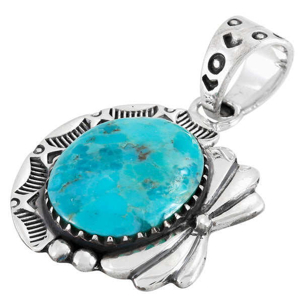 Sterling Silver Pendant in Turquoise & Other Gemstones P3340