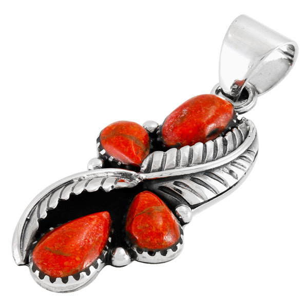 Coral Pendant Sterling Silver P3341-C74