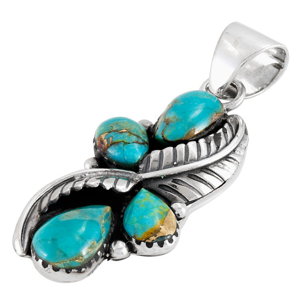 Matrix Turquoise Pendant Sterling Silver P3341-C84