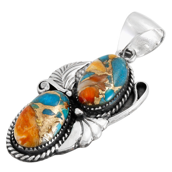 Spiny Turquoise Pendant Sterling Silver P3343-C89